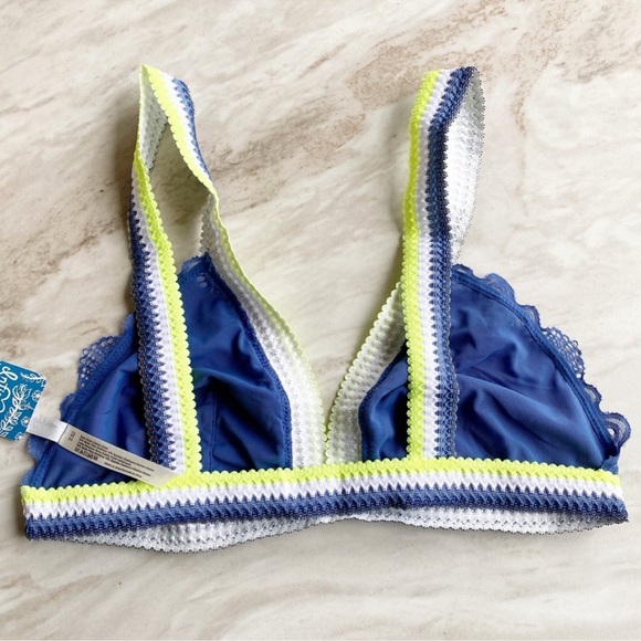 Free People Mika Lace Bralette Blue Size Large - Picture 5 of 8